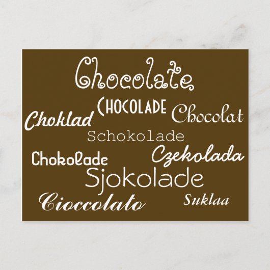 チョコレートはがきの言語 ポストカード (正面)