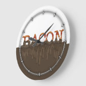 チョコレートはベーコンを愛します ラージ壁時計 (傾斜)