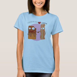 チョコレートはベーコンを愛します Tシャツ