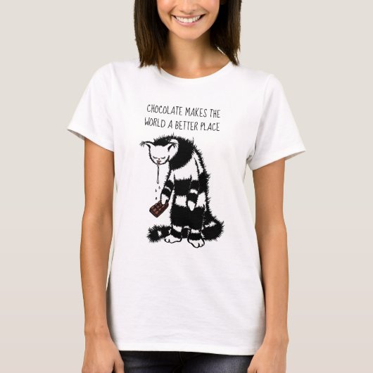 チョコレートは世界をより良い場所にする Tシャツ (正面)