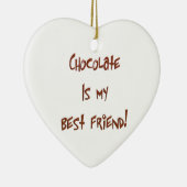 チョコレートは最高の友達のBr。ハートオーナメント セラミックオーナメント (右)