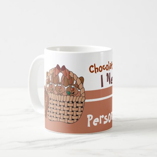 チョコレートは私がイースターのために必要とするすべてです コーヒーマグカップ (正面左)