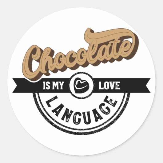 チョコレートは私の愛の言語 ラウンドシール (正面)