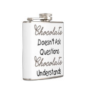 チョコレートは質問、おもしろいな引用文をしません フラスク (右)