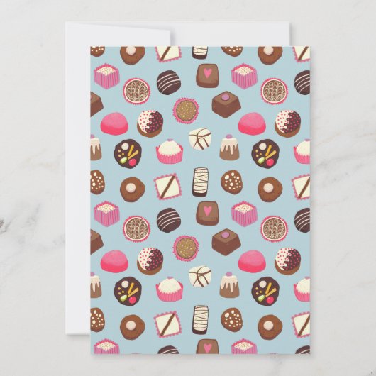 チョコレートをテーマにしたブライダルシャワー 招待状 (裏面)