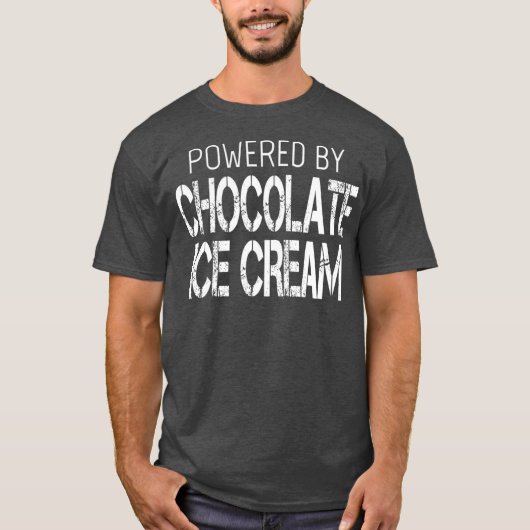 チョコレートを使ったチョコレートアイスクリーム好き Tシャツ (正面)