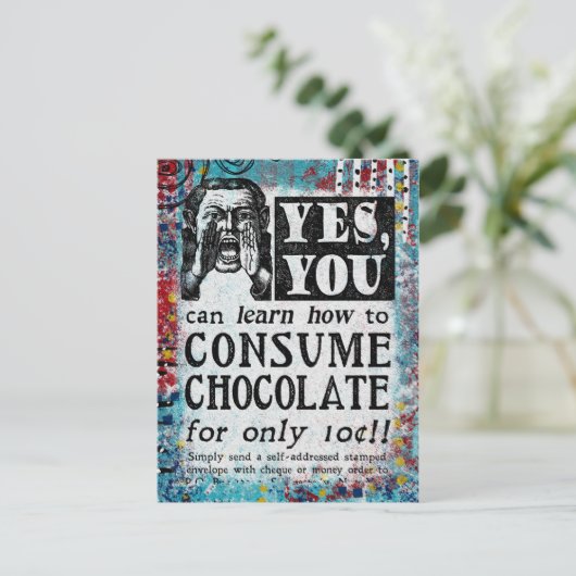 チョコレートを消費おもしろい- Vintage Ad ポストカード (スタンド正面)
