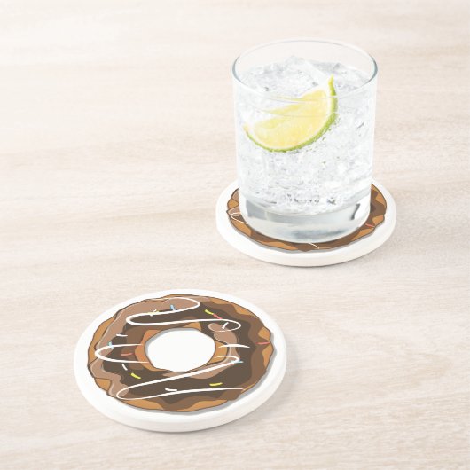チョコレートアイシングのドーナツ コースター (側面)
