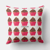 チョコレートアイシングの方がカップケーキ クッション (裏面)