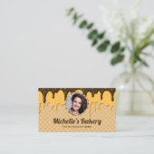 チョコレートアイシングドリップス生地シェフフォトベーカリー 名刺 (スタンド正面)