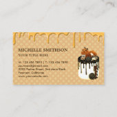 チョコレートアイシングドリップス生地シェフフォトベーカリー 名刺 (裏面)