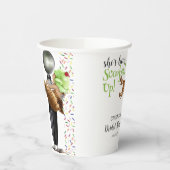 チョコレートアイスクリームのスプーンアップ ブライズシャワー 紙コップ (左)