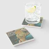 チョコレートアイスクリームふりかける ストーンコースター (横)