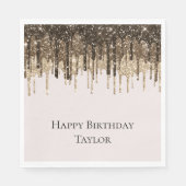 チョコレートアイスクリームグリッタードリップ誕生日 スタンダードランチョンナプキン (正面)