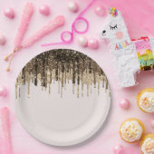 チョコレートアイスクリームグリッタードリップ誕生日 ペーパープレート (パーティー)