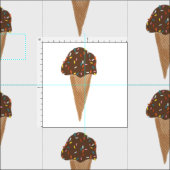 チョコレートアイスクリームコーンのパターン ファブリック (タイル)