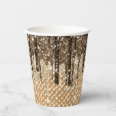 チョコレートアイスクリームコーングリッタードリップ誕生日 紙コップ (正面)