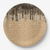 チョコレートアイスクリームコーングリッタードリップ ペーパープレート (正面)