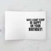 チョコレートアイスクリームコーンハッピーバースデーカード カード (内部)