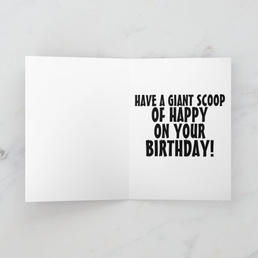 チョコレートアイスクリームコーンハッピーバースデーカード カード (内部)