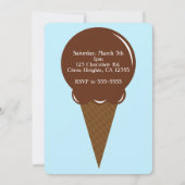 チョコレートアイスクリームコーンパーティの招待状 招待状 (裏面)