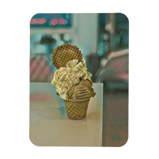 チョコレートアイスクリームコーン マグネット (縦)