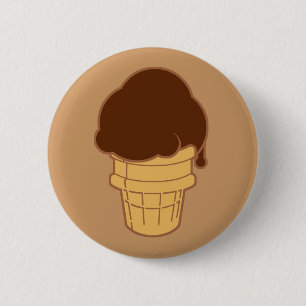 チョコレートアイスクリームコーン 缶バッジ
