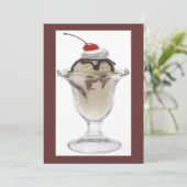 チョコレートアイスクリームサンデパーティの招待状 招待状 (スタンド正面)