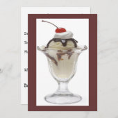 チョコレートアイスクリームサンデパーティの招待状 招待状 (正面/裏面)