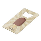 チョコレートアイスクリームスティック クレジットカード栓抜き (正面アングル)