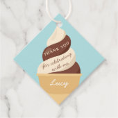 チョコレートアイスクリームスワール子供の誕生日ありがとう フェイバータグ (正面)