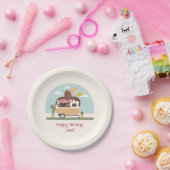 チョコレートアイスクリームトラック子供の誕生日 ペーパープレート (パーティー)