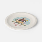 チョコレートアイスクリームトラック子供の誕生日 ペーパープレート (アングル)