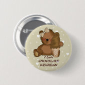 チョコレートアイスクリームベアーボタン 缶バッジ (正面&裏面)