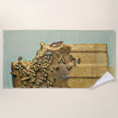 チョコレートアイスクリームポピクル ビーチタオル (正面)