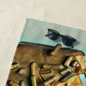 チョコレートアイスクリームポピクル ビーチタオル (インサイチュ)