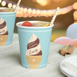 チョコレートアイスクリーム子供の誕生日パーティー写真 招待状