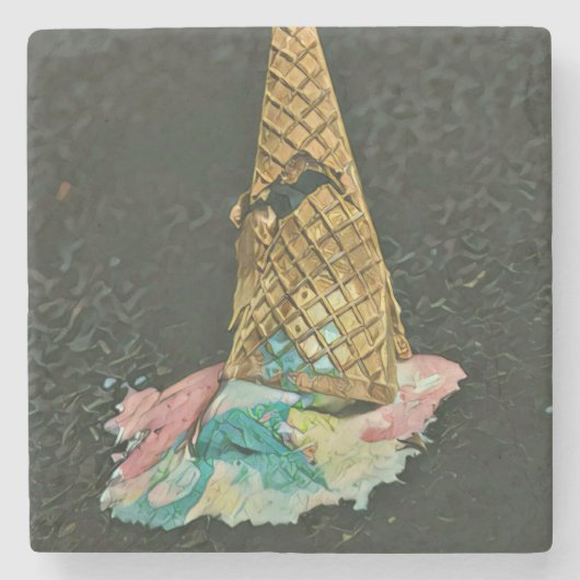 チョコレートアイスクリーム愛好家のギフト ストーンコースター (正面)