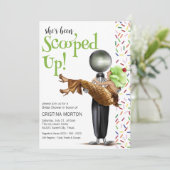 チョコレートアイスクリーム掬い上げブライダルシャワー 招待状 (スタンド正面)