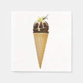 チョコレートアイスクリーム紙ナプキンス スタンダードカクテルナプキン (正面)