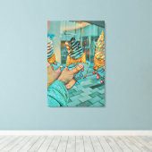 チョコレートアイスクリーム キャンバスプリント (インサイチュ (ウッドフロア))