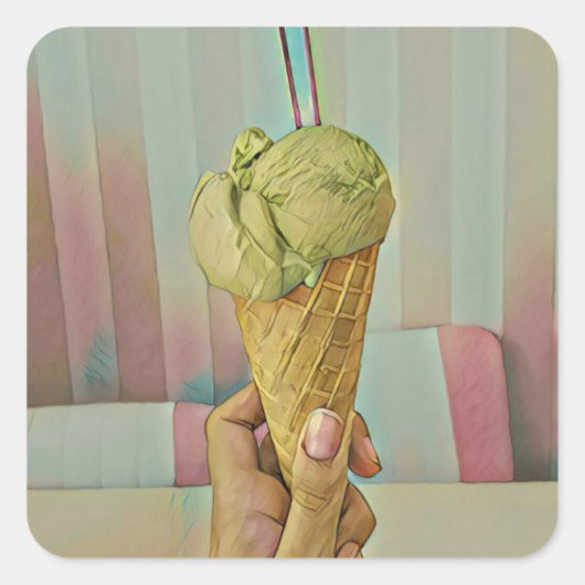 チョコレートアイスクリーム スクエアシール (正面)