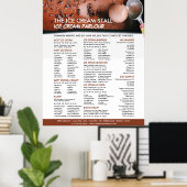 チョコレートアイス, アイスパーラー メニュー ポスター (ホームオフィス)