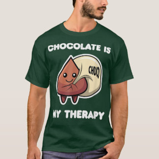 チョコレートアズセラピーアイロンことわざチョコレートラバー Tシャツ