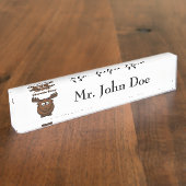 チョコレートアメリカヘラジカの漫画 デスクネームプレート (側面)