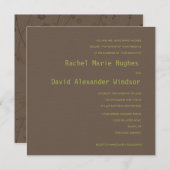 チョコレートアンドライムグリーン結婚式招待状 招待状 (正面/裏面)