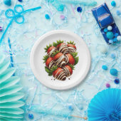 チョコレートイチゴいちごデザートパーティー ペーパープレート (パーティー)