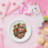 チョコレートイチゴいちごデザートパーティー ペーパープレート (パーティー)