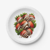 チョコレートイチゴいちごデザートパーティー ペーパープレート (正面)