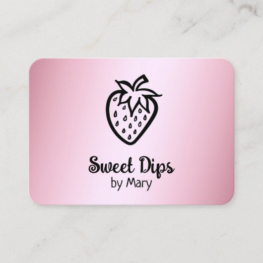 🍓チョコレートイチゴがスイーツに浸した 名刺 (正面)